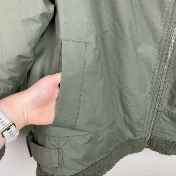 Old Navy Women's Large Sherpa-Lined Utility Jacket Dill Caper Green Coat - Picture 4 of 16